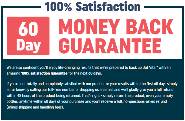 Is Gut Vita backed by a guarantee?