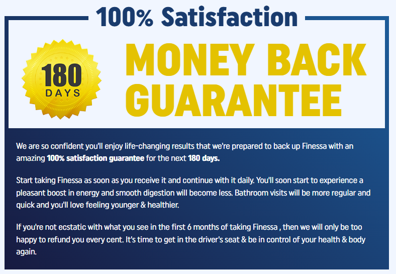 Finessa money-back guarantee